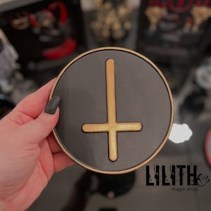Death Wooden Altar Pentacle for Appealing to Her or Casting Black Magick Spells
