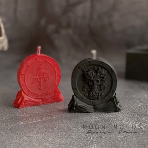 Silicone Mold &quot;Santa Muerte Sigil&quot; - Double-Sided Candle Silicone Mold