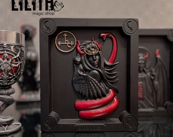 Lilith Wooden Icon for Appealing to Lilith or casting Black Magic Love/Lust Spells