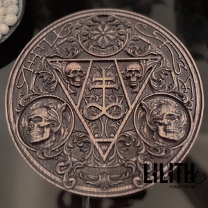 Leviathan Wooden Altar Pentacle for Casting Black Magick Spells