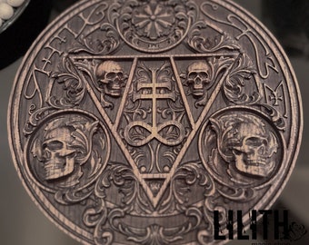 Leviathan Wooden Altar Pentacle for Casting Black Magick Spells