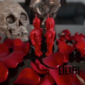 Love Spell Velas rituales de cera de abeja masculinas y femeninas - Juego de 2 artículos