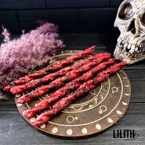 Set of 5 Love Spell Ritual Twisted Beeswax Red Candles With Herbs - Etsy