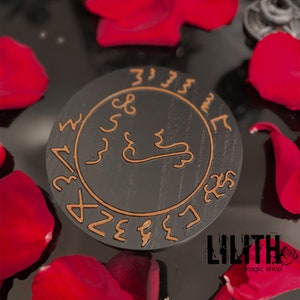 Lucifer Call Wooden Altar Pentacle for Appealing to Lucifer or Casting Black Magick Spells