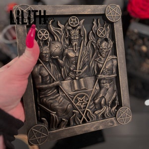 The Devil&#39;s Trinity Gypsum Icon for Black Magick Spells