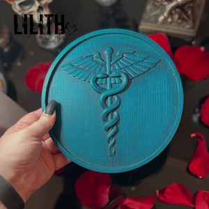 Strength and Wisdom of Baphomet - Wooden Ash Tree Altar Pentacle