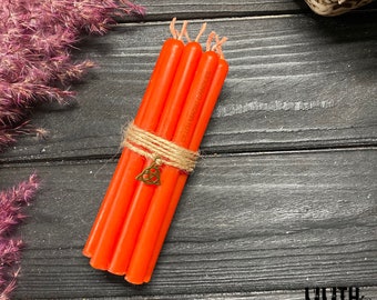 Set von 10 Ritual Orange Bienenwachs Kerzen
