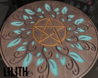 Wiccan Wooden Ash Tree Pentagram Pentacle