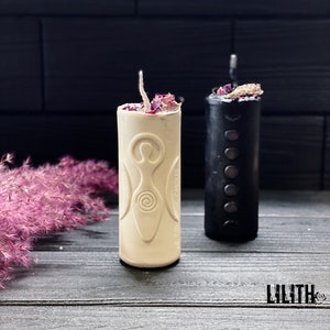 Goddess Beeswax Ritual Candle with Herbs and Essential Oils