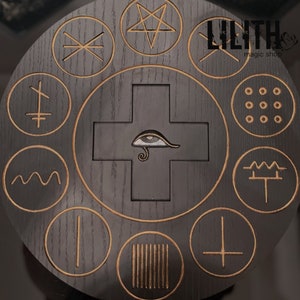 Slavic Black Magick Wooden Altar Pentacle for Casting Black Magick Spells