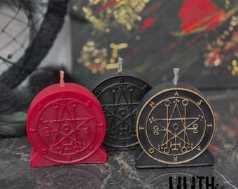 Vela ritual de cera de abejas con sello de Astaroth - Ars Goetia