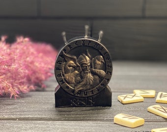 Viking God Odin in the Runic Circle Beeswax Ritual Candle for Appealing to Odin