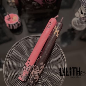 Beauty Spell Intention Beeswax Ritual Candles - 2 items set