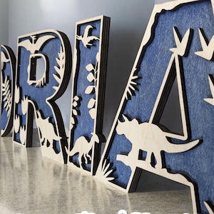 Dinosaur Nursery Letters, Name Sign, Dinosaur Themed Letters, Kid&#39;s Nursery Decor
