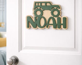 Monster Truck Name Sign: Personalized Nursery Name Sign