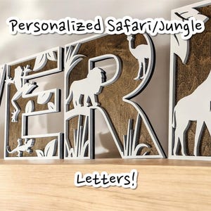 Personalized Wooden Animal Name Sign: Safari Nursery Decor