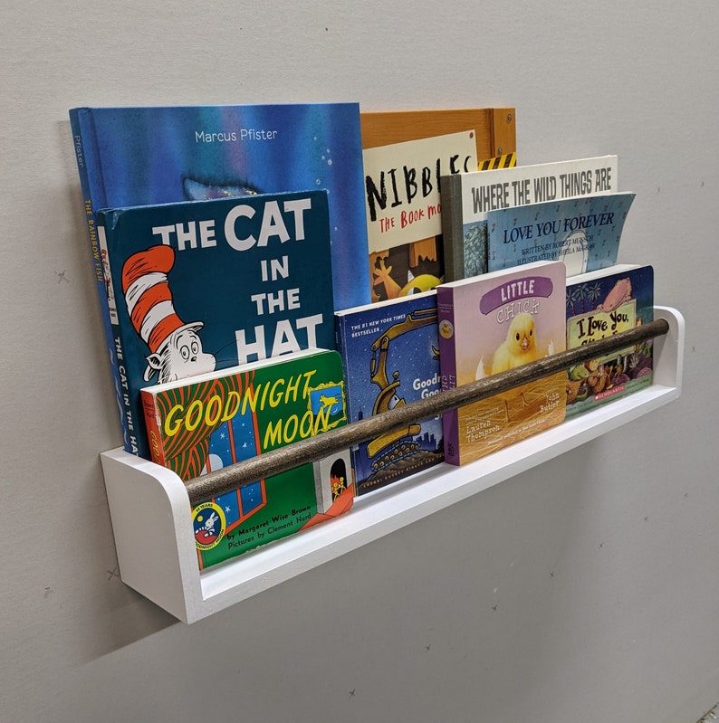 Set of 2 Wooden Nursery Bookshelves Floating Bookshelf Etsy