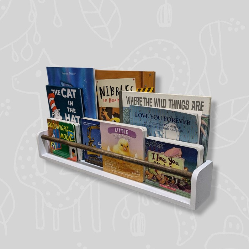 Set of 2 Wooden Nursery Bookshelves Floating Bookshelf Etsy