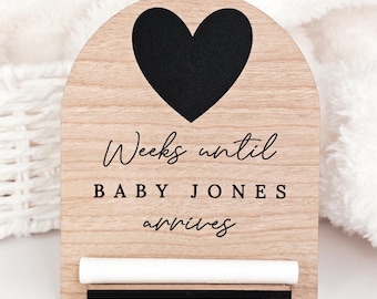 Personalised Baby Arrival Countdown. Pregnancy Countdown. Gift for New Parents To Be.