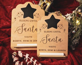 Personalised Countdown To Christmas Sleeps Until Santa Plaque Sign Gift