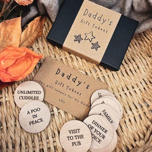 Personalised Wooden Daddy Gift Tokens image 9