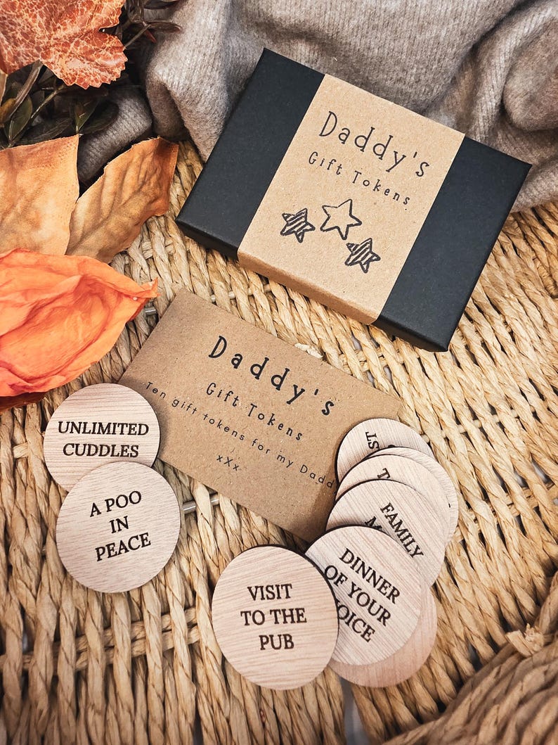 Personalised Wooden Daddy Gift Tokens image 4