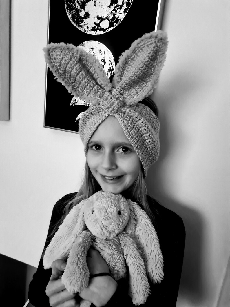 Crochet Pattern Baby/Childs Bunny Ear Warmer. Baby/Child Easter Bunny Crochet Pattern Ear Warmer Headband. image 4