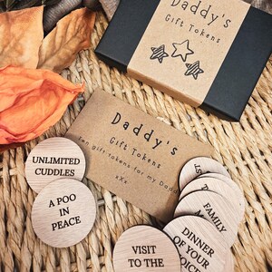 Personalised Wooden Daddy Gift Tokens image 16