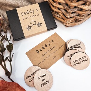 Personalised Wooden Daddy Gift Tokens image 15