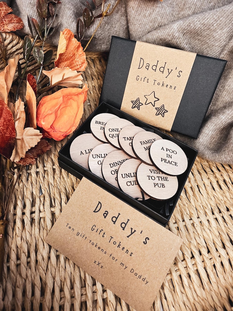 Personalised Wooden Daddy Gift Tokens image 12