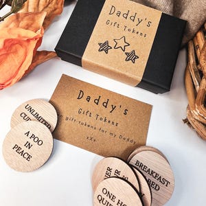 Personalised Wooden Daddy Gift Tokens image 13
