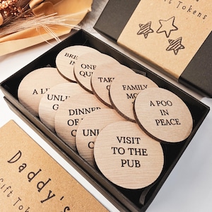 Personalised Wooden Daddy Gift Tokens image 1