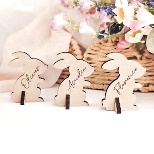 Easter Bunny Wooden Place Names. Personalised Table Setting.