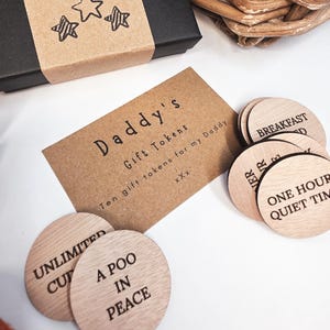 Personalised Wooden Daddy Gift Tokens image 14