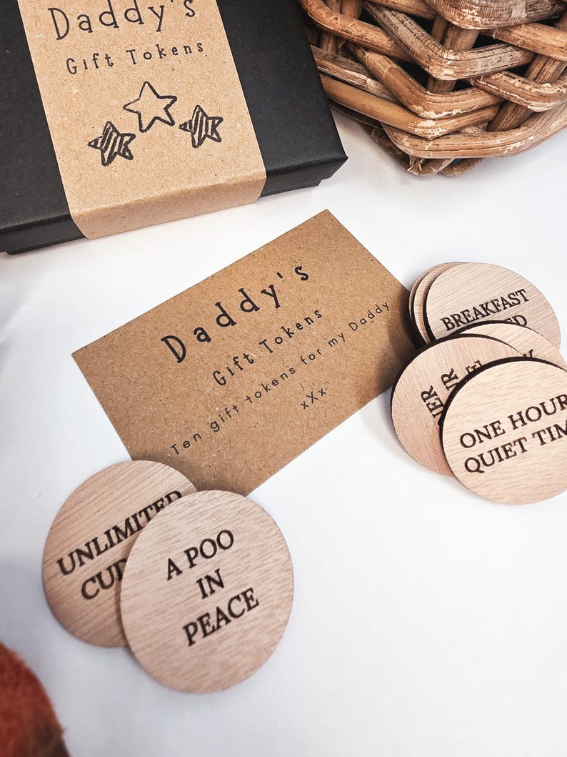 Personalised Wooden Daddy Gift Tokens image 14