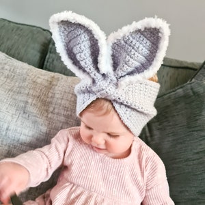 Crochet Pattern Baby/Childs Bunny Ear Warmer. Baby/Child Easter Bunny Crochet Pattern Ear Warmer Headband. image 5