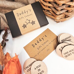 Personalised Wooden Daddy Gift Tokens image 7