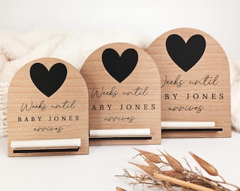 Personalised Baby Arrival Countdown. Pregnancy Countdown. Gift for New Parents To Be.