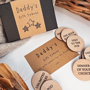 Personalised Wooden Daddy Gift Tokens image 6