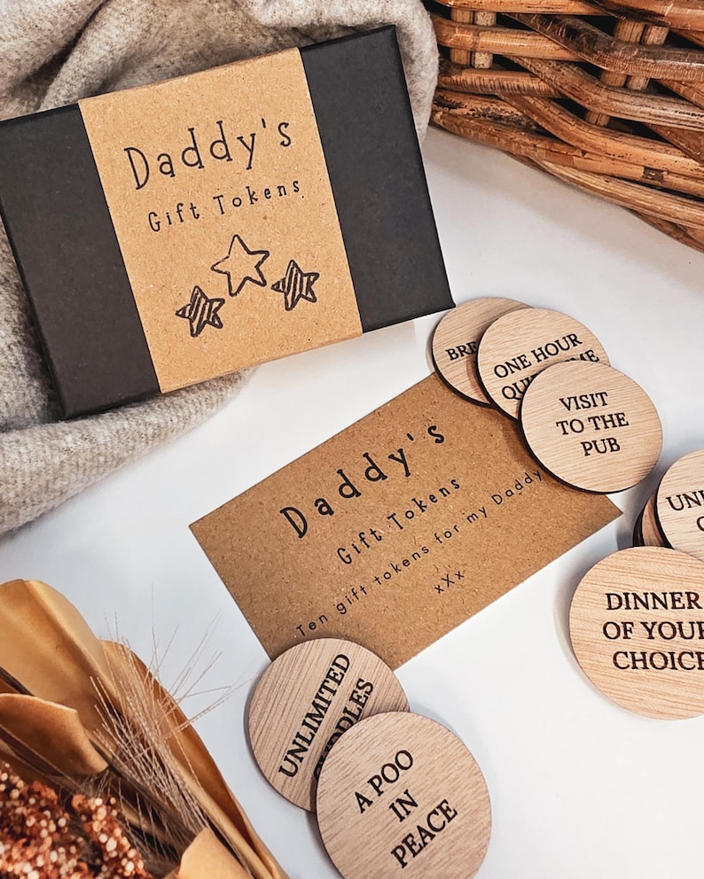 Personalised Wooden Daddy Gift Tokens image 6