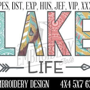 Lake Life Applique Design, Embroidery Patterns, Machine Embroidery, pes, dst, exp, hus, jef, vip, xxx