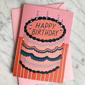 Joyeux Anniversaire Gâteau Carte