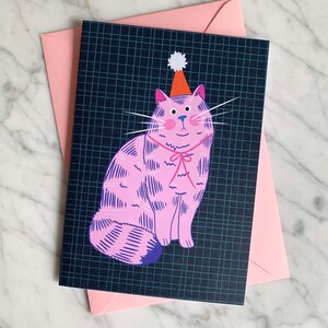 Carte chat rose