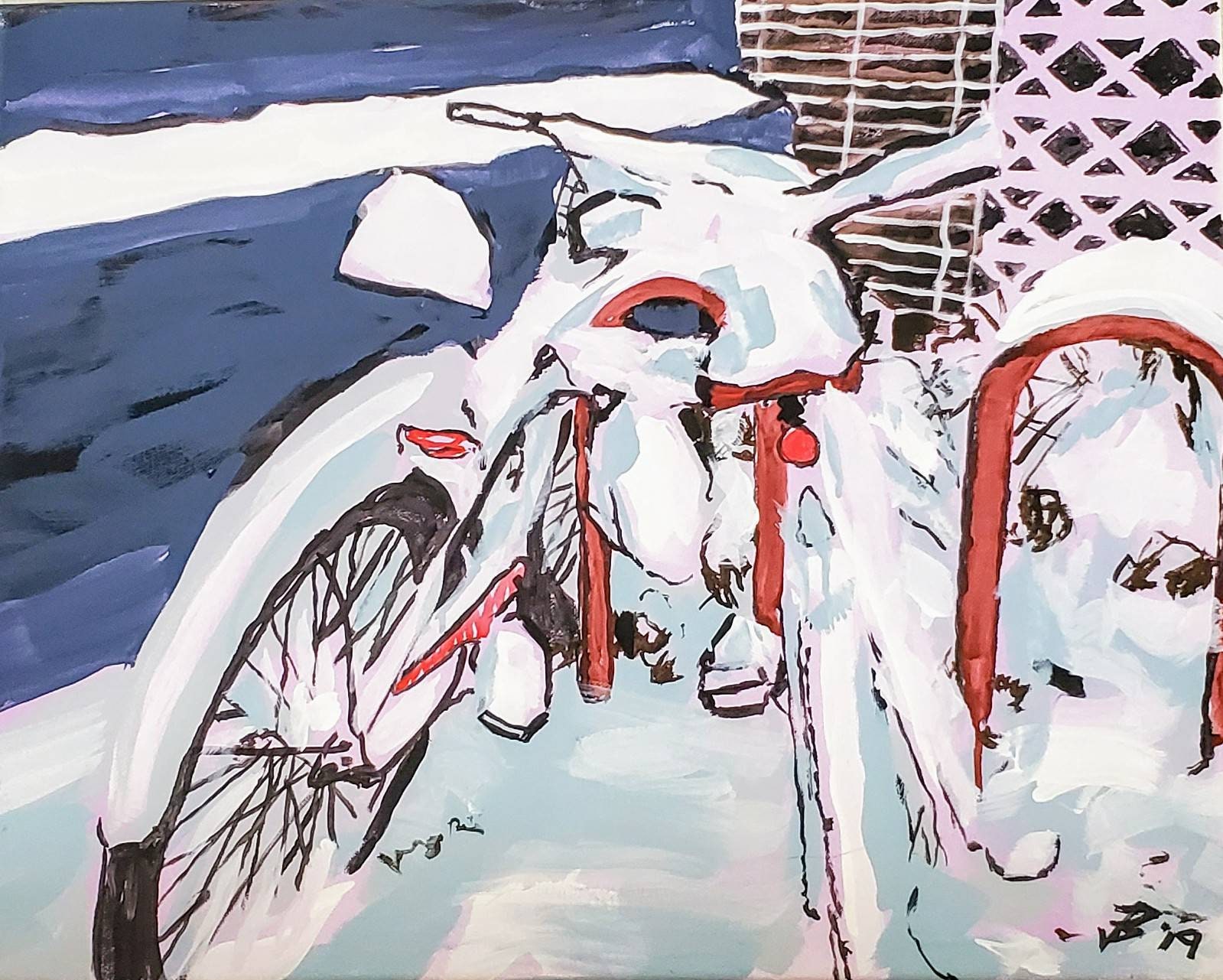 Cycling Painting Bicycle Wall Art Bike Painting Bike Art | Etsy