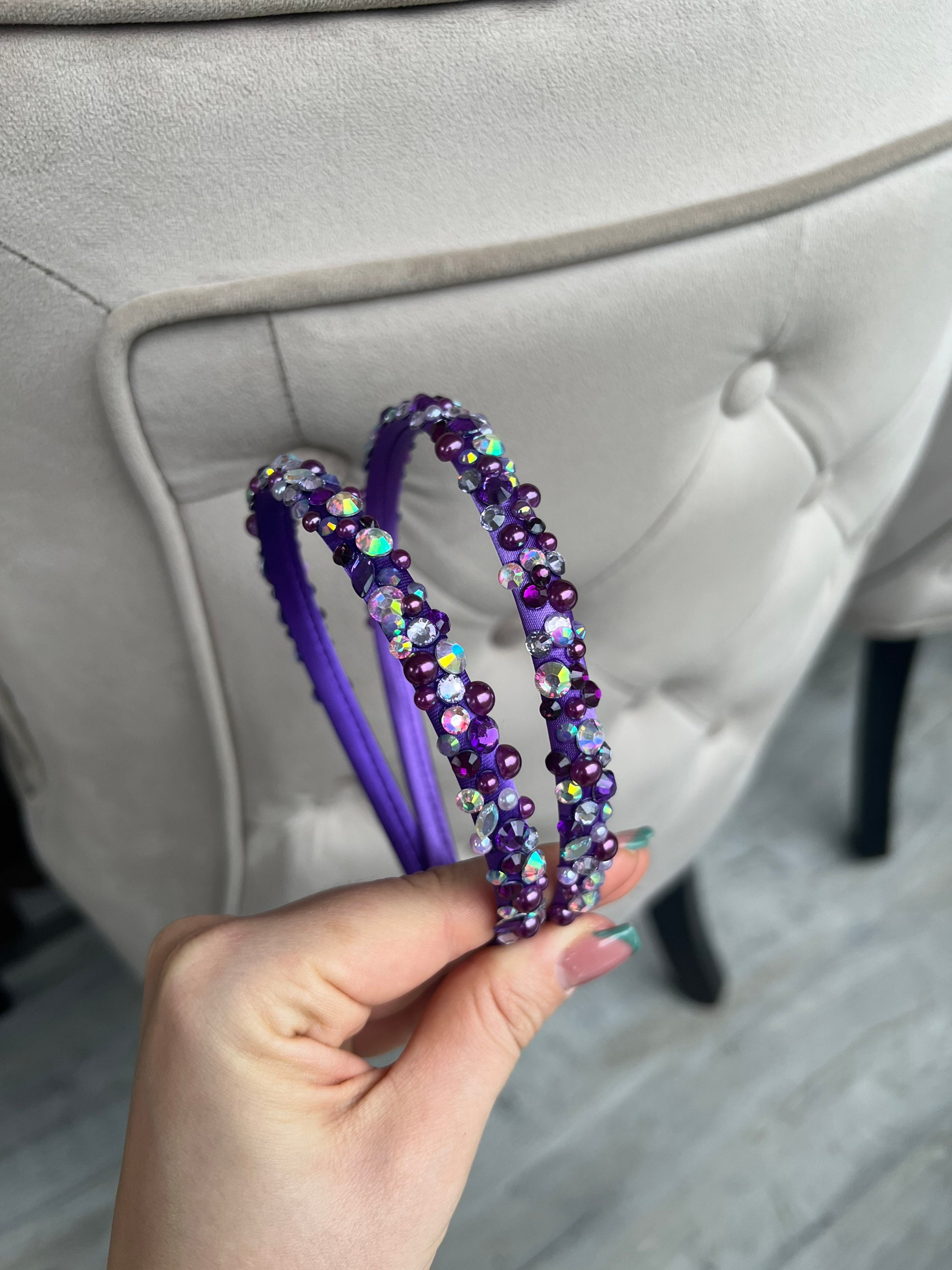 Purple Gem Headband - Etsy UK