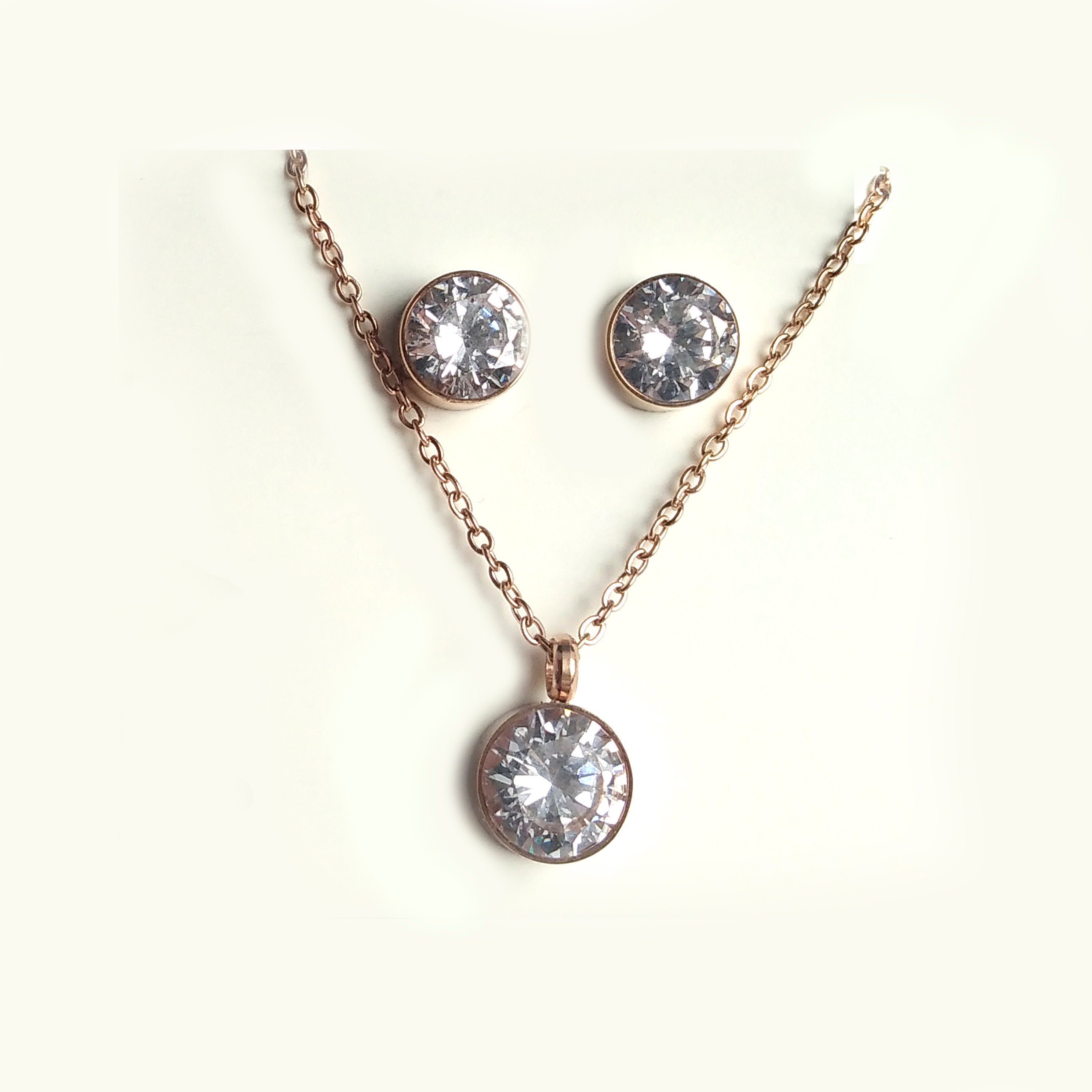 Diamond Solitaire Necklace Gift Set Diamond Necklace Set Etsy