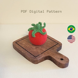 Tomato Crochet Pattern. Amigurumi Tomato Pattern. PDF - English Digital Product- Portuguese Digital Product.