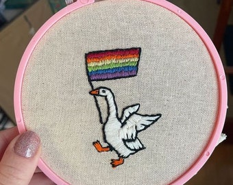 Do It Yourself - Silly Goose Pride flag embroidery DIY kit