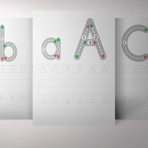 Rastreamento de letras | Folhas de exercícios para traçar o alfabeto | Atividade do alfabeto | Páginas de rastreamento | Montessori | Waldorf | Para impressão | Caligrafia | Educação domiciliar