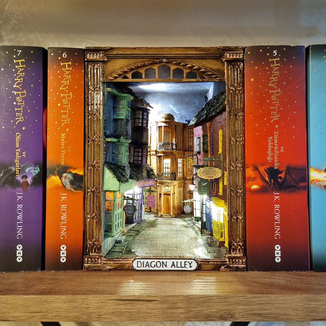 Wizard's Book Nook Diagon Alley Gringotts Wizarding Bank Etsy